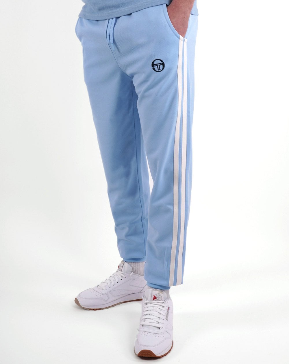 Sergio Tacchini 2 Stripe Track Pants Sky Blue/Gardenia