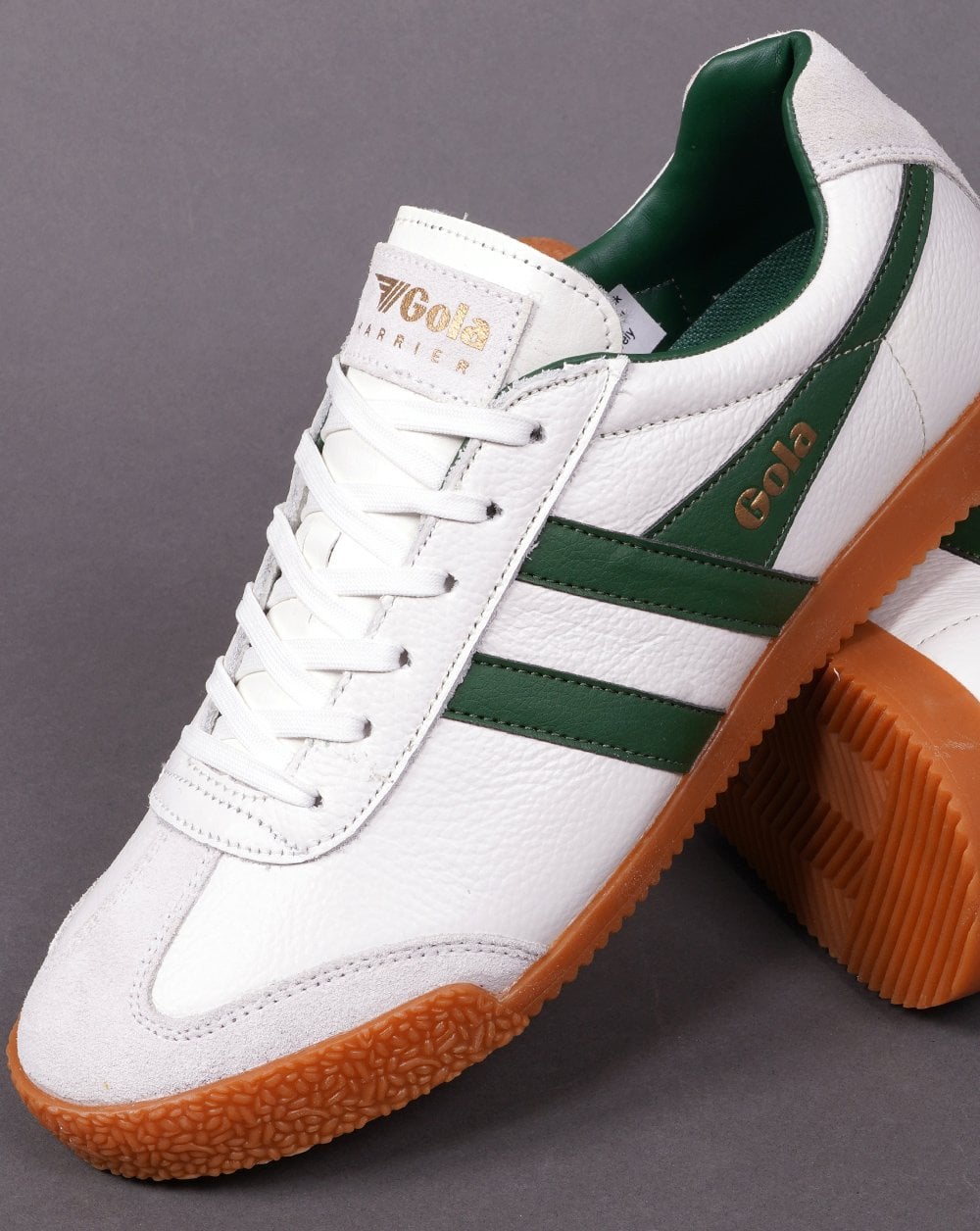 Gola Harrier Leather Trainer White / Green