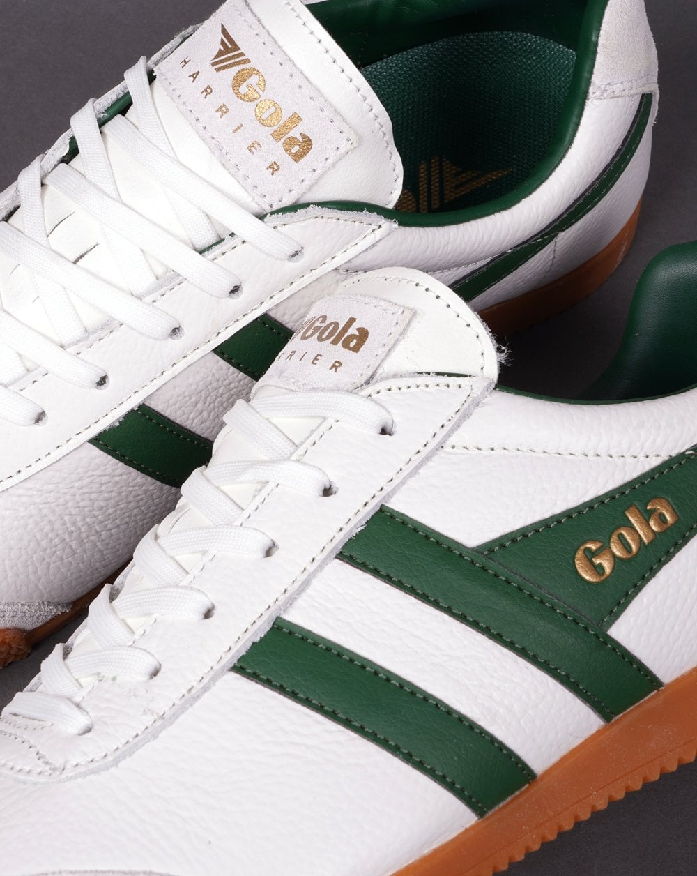 Gola Harrier Leather Trainer White / Green