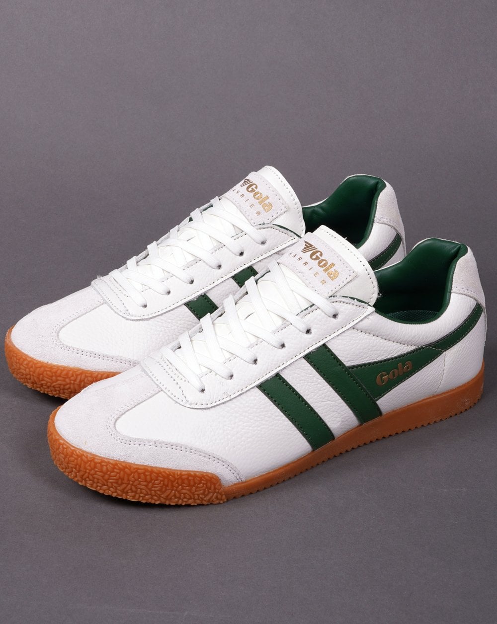 Gola Harrier Leather Trainer White / Green