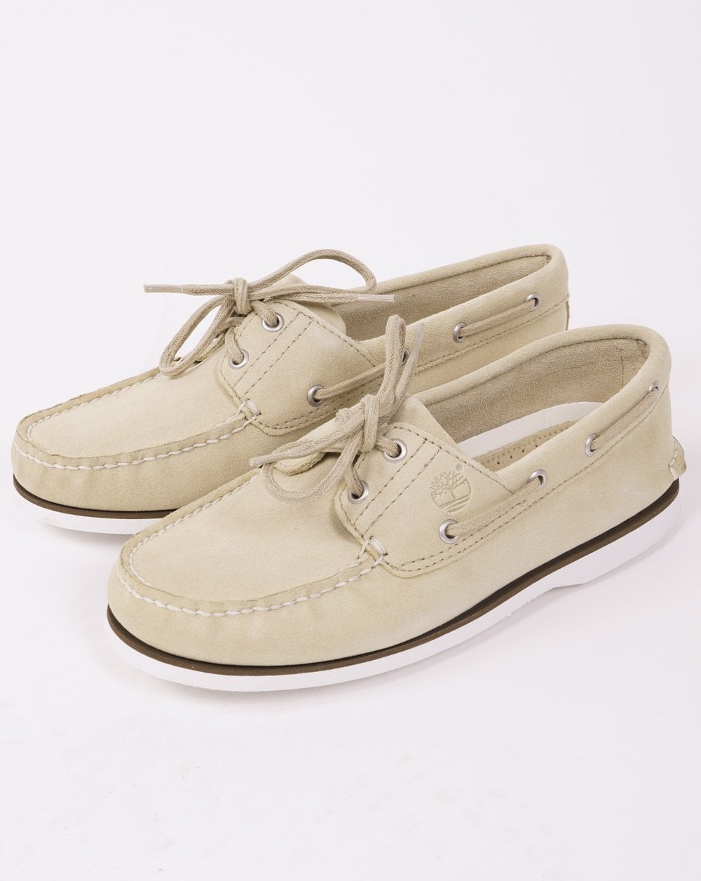 Timberland Classic 2 Eye Boat Shoe Light Beige Suede