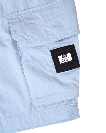 Weekend Offender Ripstop Cargo Shorts Sky Blue