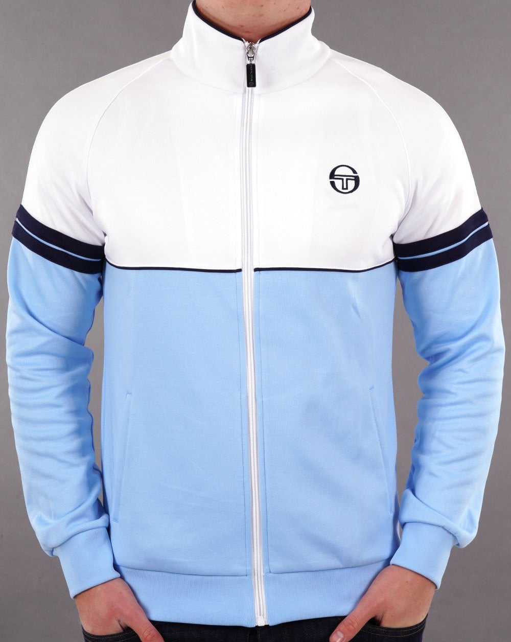 Sergio Tacchini Orion Track Top White/Sky Blue