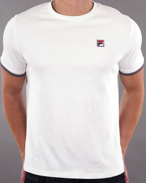 Fila Vintage Tipped Cuff T Shirt White