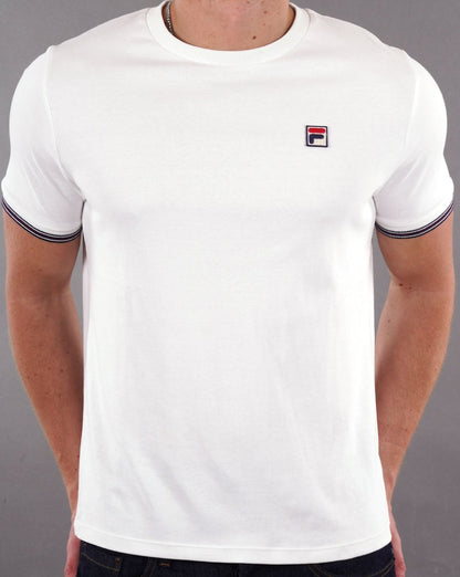Fila Vintage Tipped Cuff T Shirt White