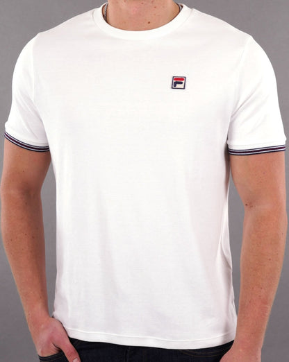 Fila Vintage Tipped Cuff T Shirt White
