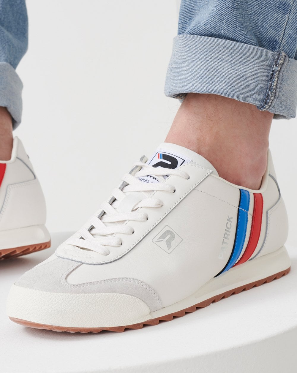 Patrick Original Trainers White Blue Red
