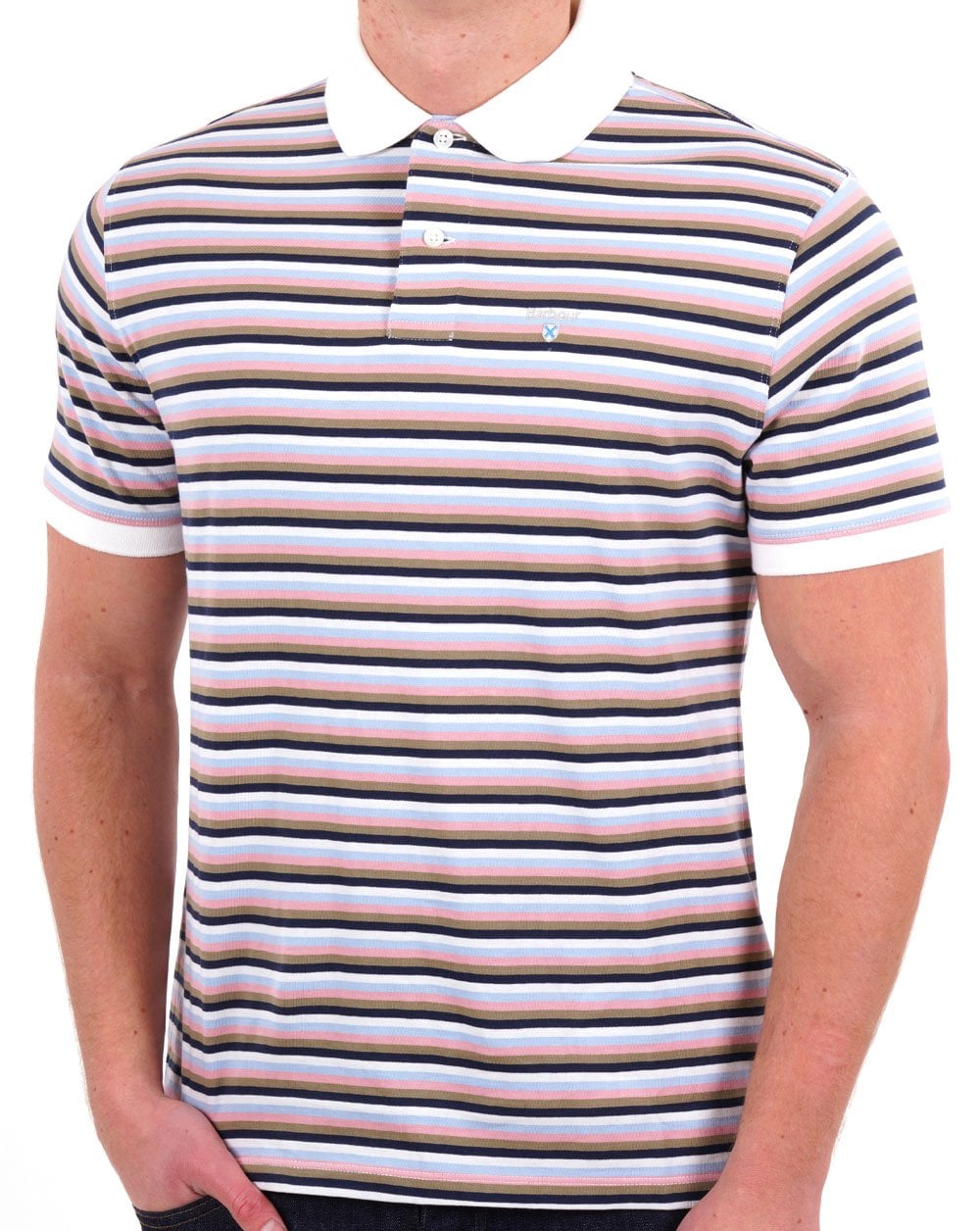 Barbour Sandown Stripe Polo White