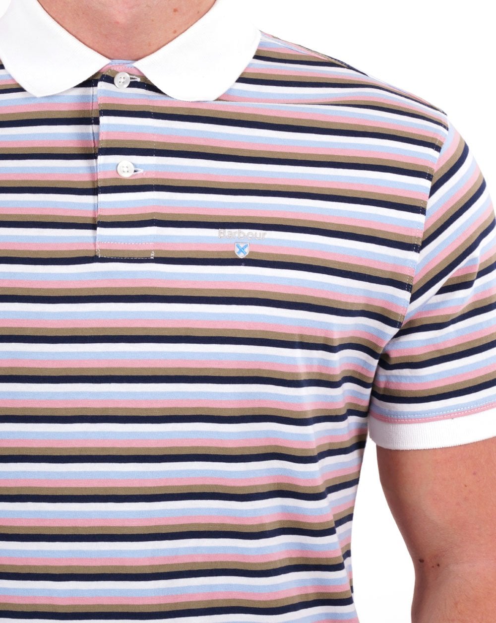 Barbour Sandown Stripe Polo White