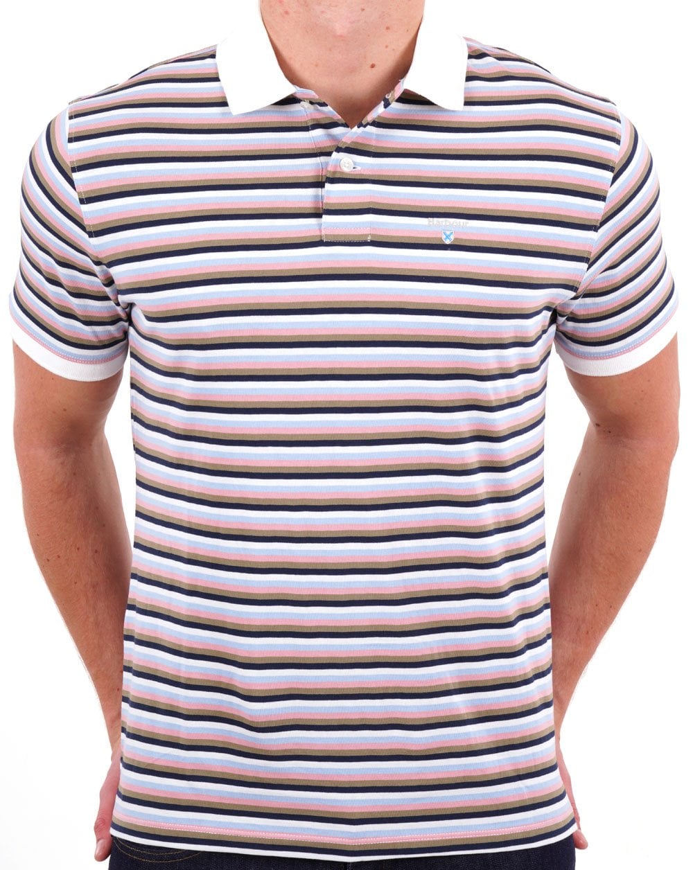 Barbour Sandown Stripe Polo White