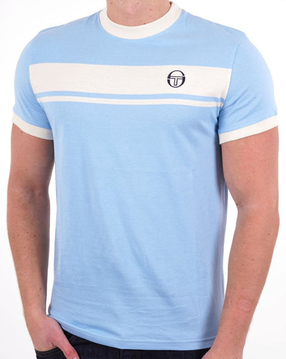 Sergio Tacchini Masters T Shirt Sky Blue/Gardenia