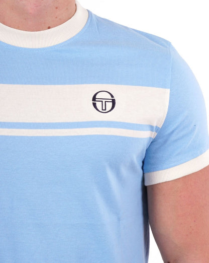 Sergio Tacchini Masters T Shirt Sky Blue/Gardenia