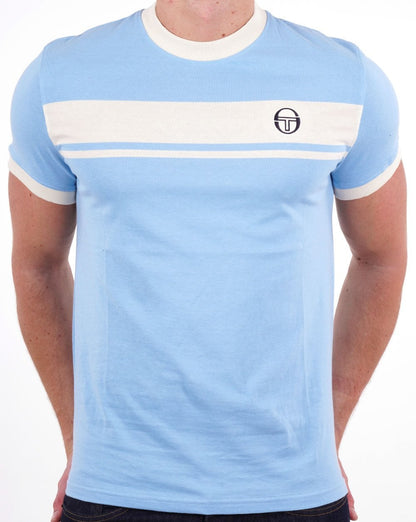 Sergio Tacchini Masters T Shirt Sky Blue/Gardenia