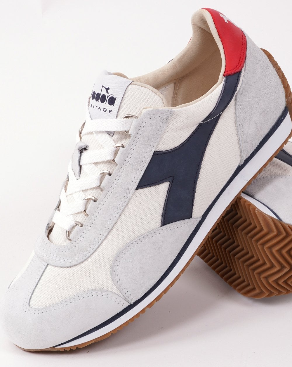Diadora Equipe Canvas Trainers White/Blue Denim