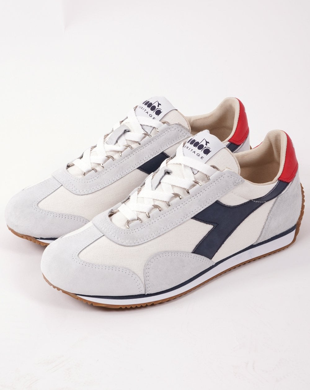 Diadora Equipe Canvas Trainers White/Blue Denim