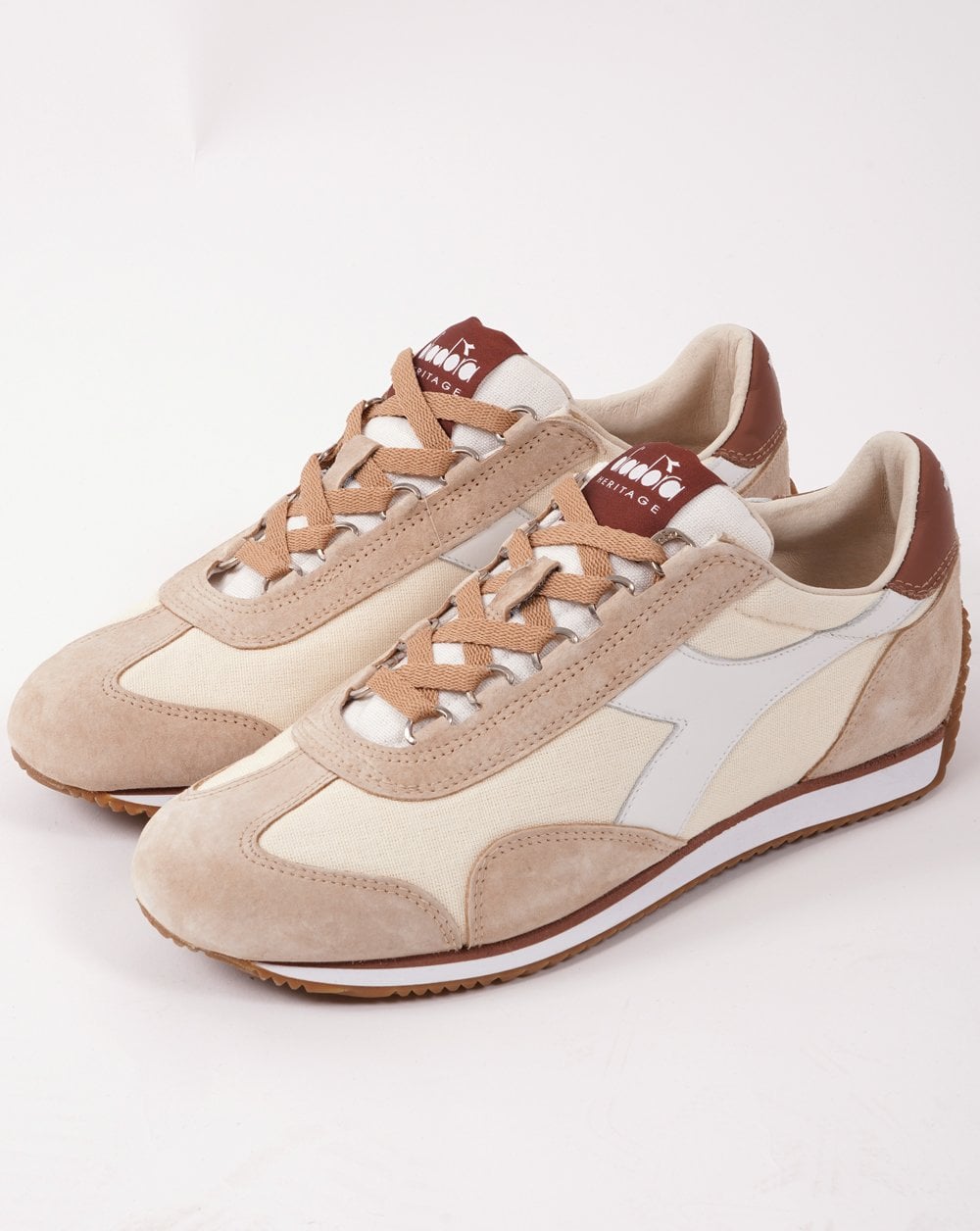 Diadora Equipe Canvas Stone Wash Trainers Cloud Cream