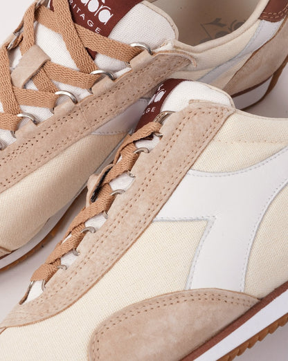 Diadora Equipe Canvas Stone Wash Trainers Cloud Cream