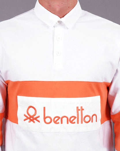 Benetton Rugby Shirt White/Orange