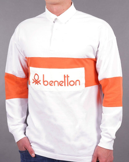Benetton Rugby Shirt White/Orange