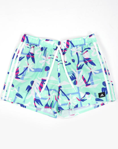 Adidas Seasonal Floral Swim Shorts Mint Green