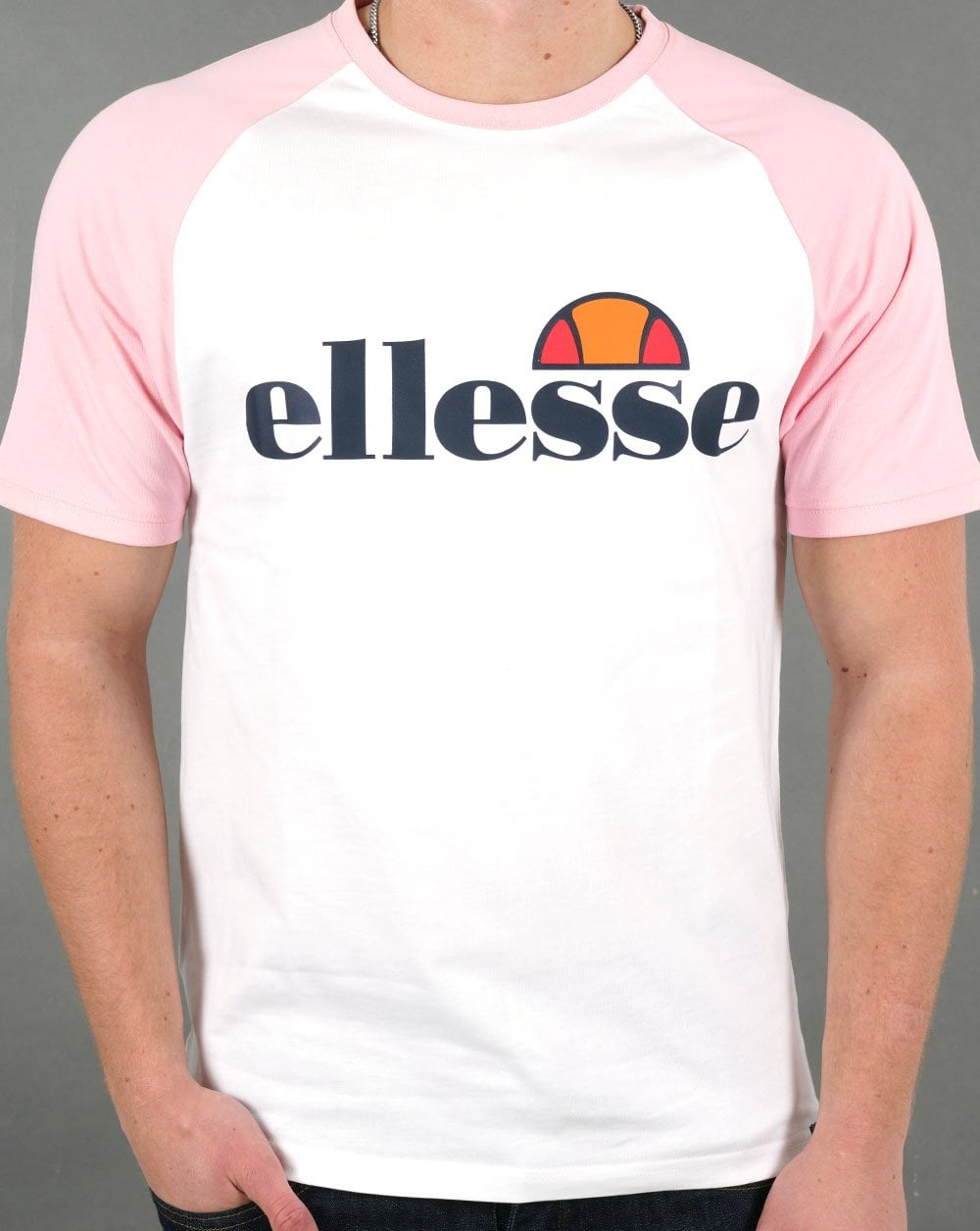 Ellesse Corp T Shirt White/Light Pink