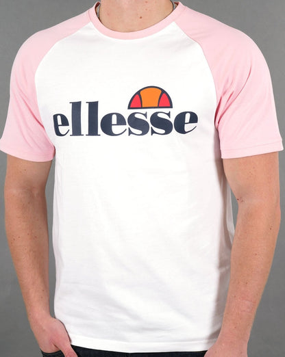 Ellesse Corp T Shirt White/Light Pink