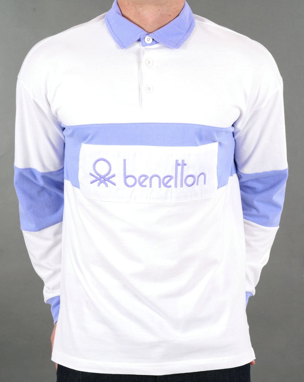 Benetton Rugby Shirt White/Lavender
