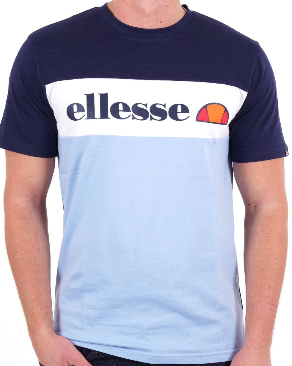 Ellesse Morbila T Shirt Navy/White/Sky