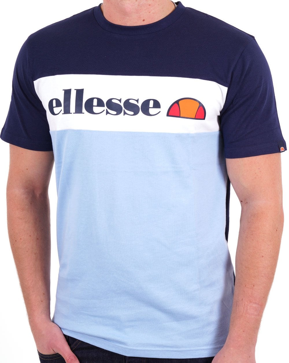 Ellesse Morbila T Shirt Navy/White/Sky