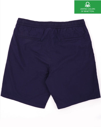 Benetton Cotton Canvas Drawstring Shorts Navy