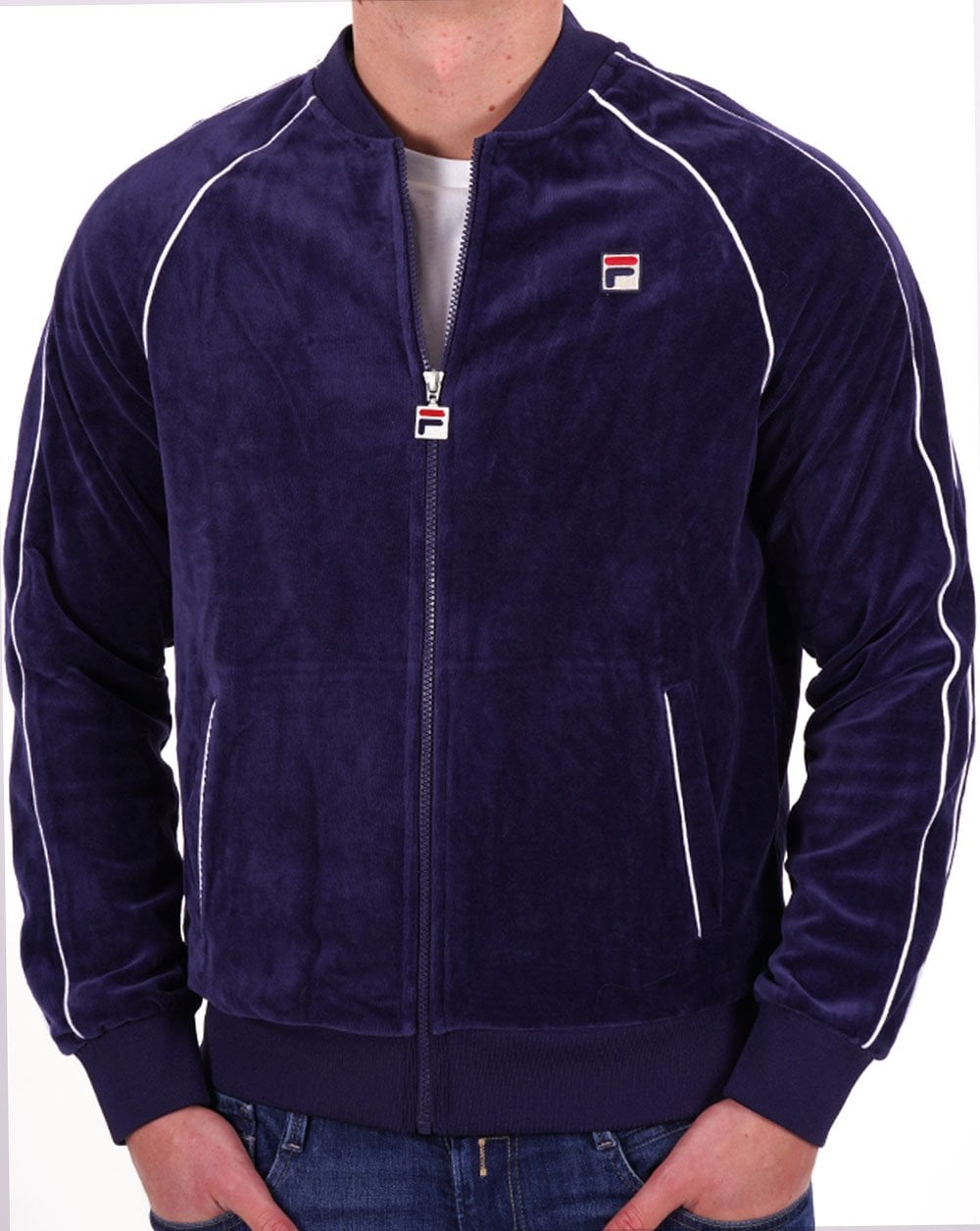 Fila Vintage Velour Track Top Navy