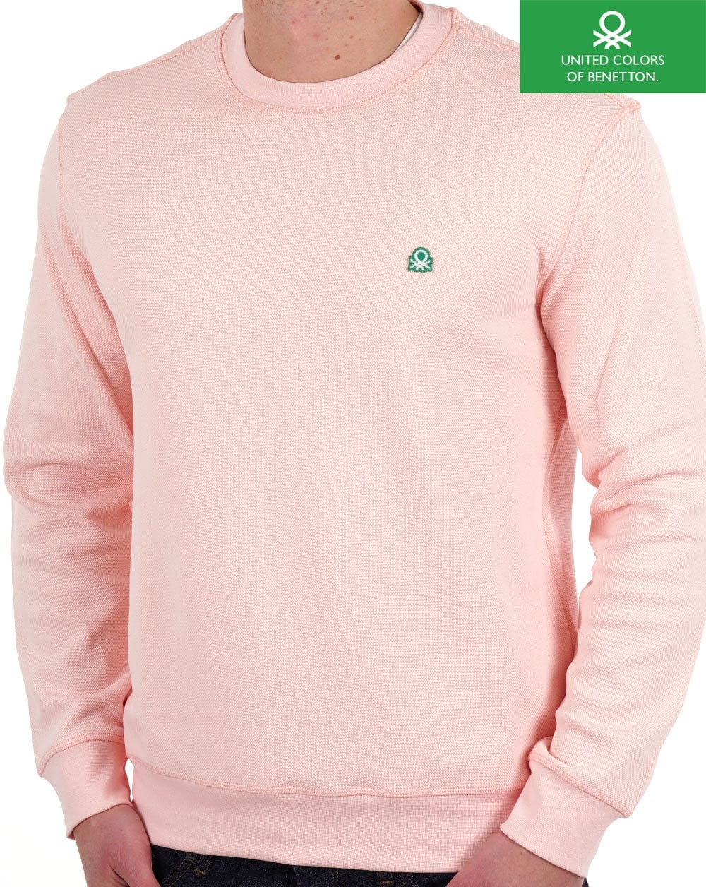 Benetton Pique Sweatshirt Salmon Pink