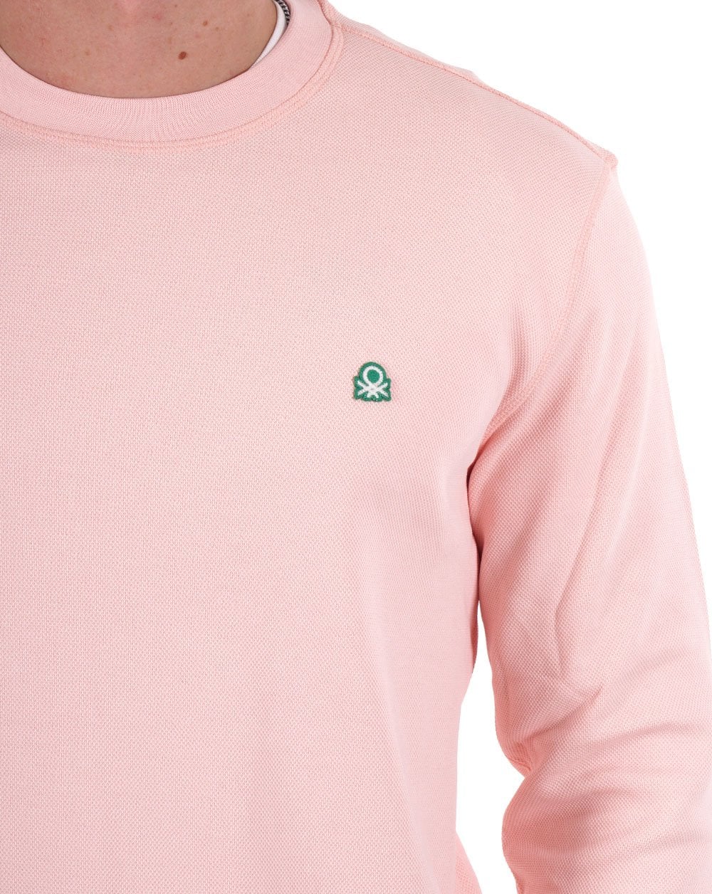 Benetton Pique Sweatshirt Salmon Pink