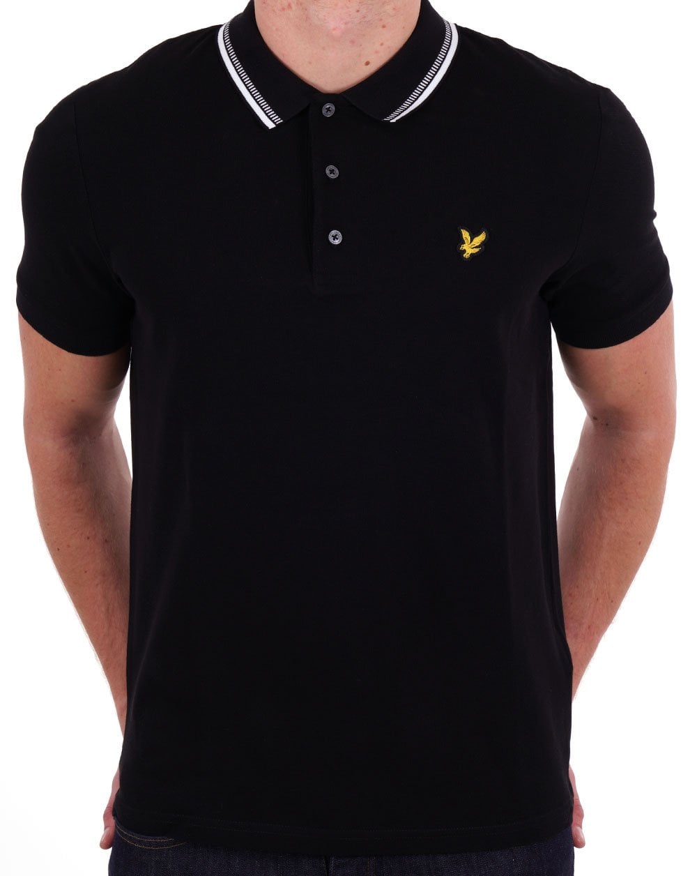 Lyle & Scott Dash Tipped Polo Shirt Black