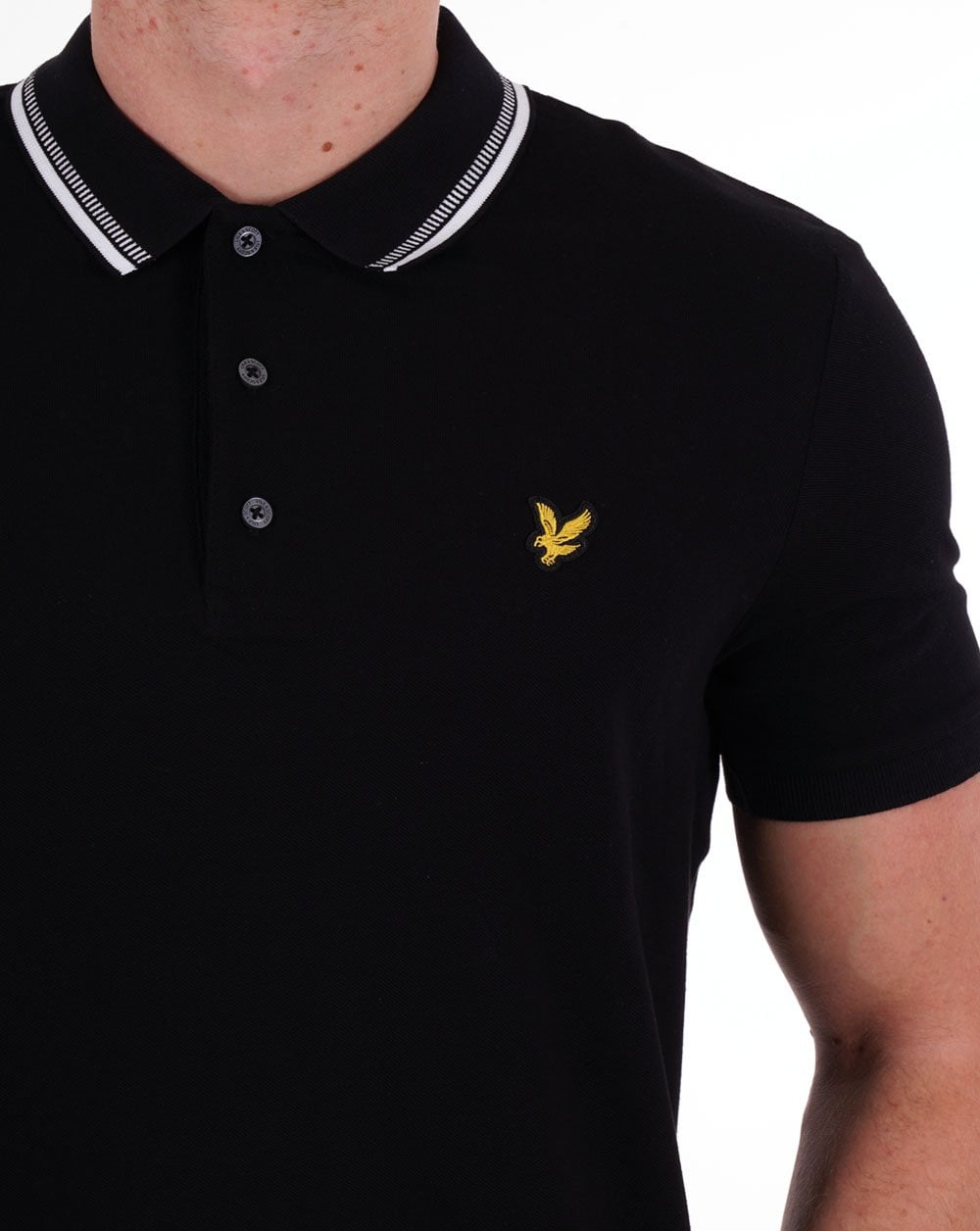 Lyle & Scott Dash Tipped Polo Shirt Black