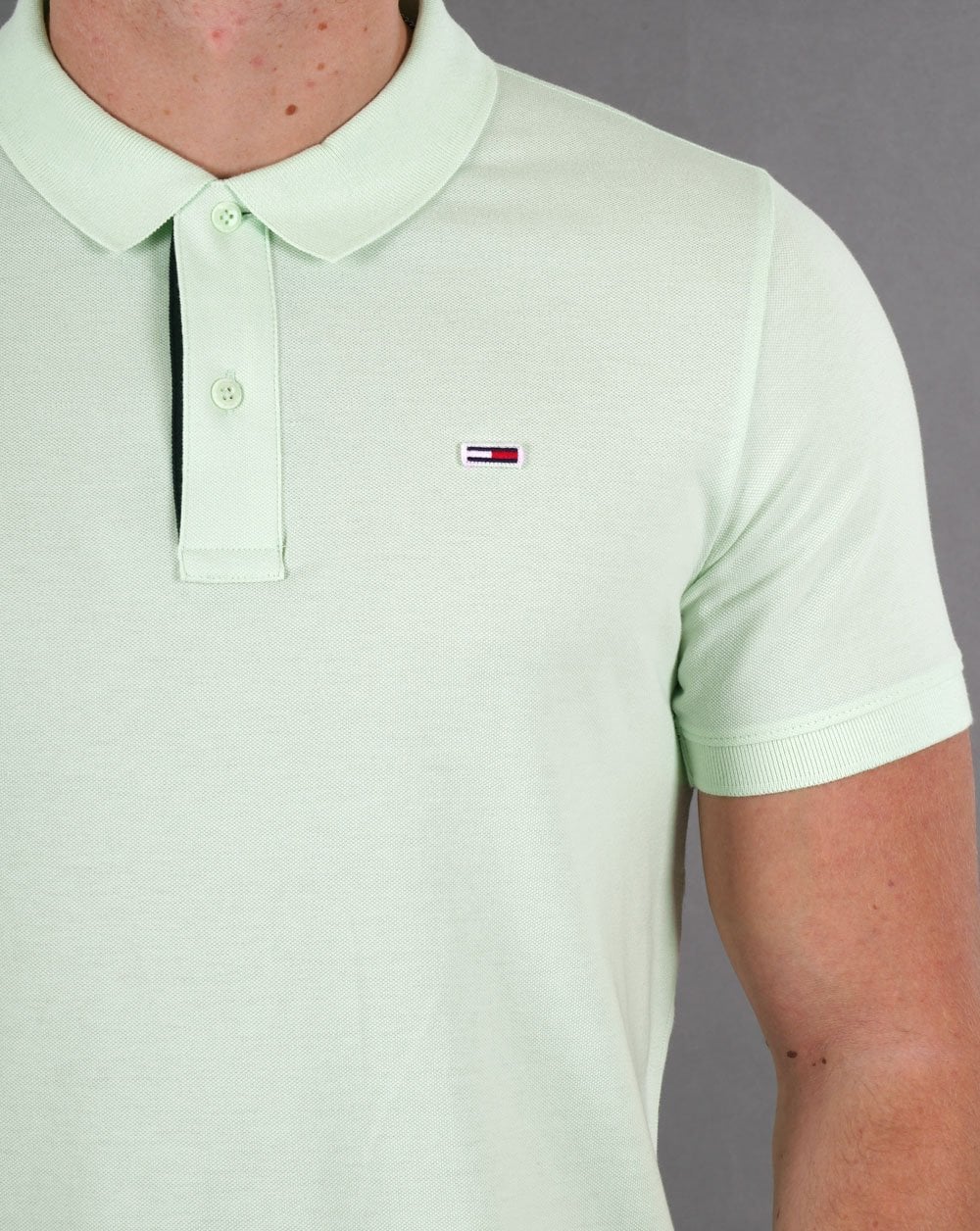 Tommy Jeans Signature Placket Polo Shirt Mint Green
