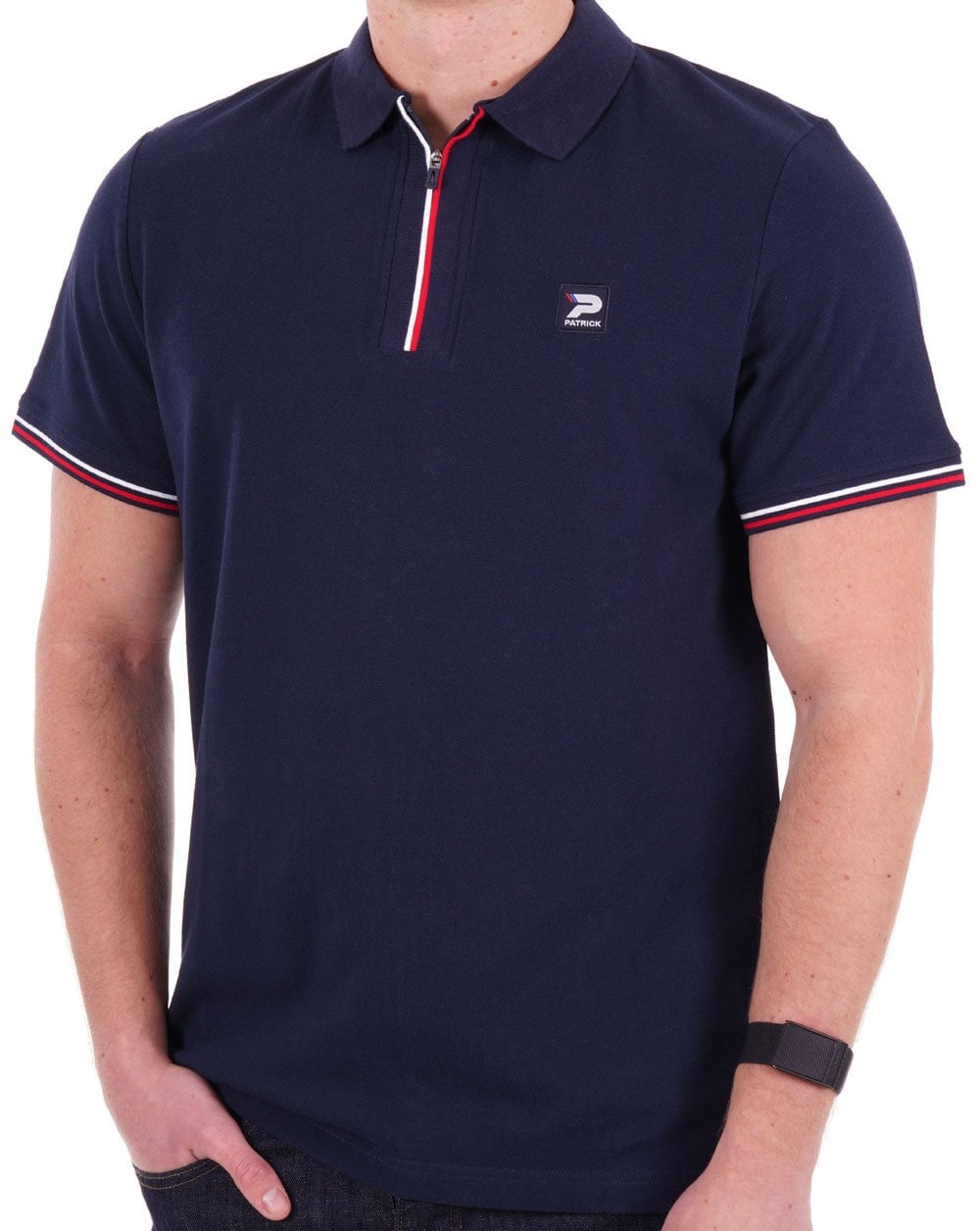 Patrick Zip Polo Shirt Navy