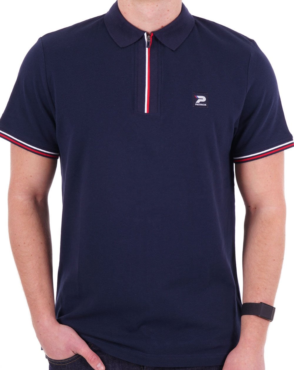 Patrick Zip Polo Shirt Navy