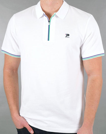Patrick Zip Polo Shirt White