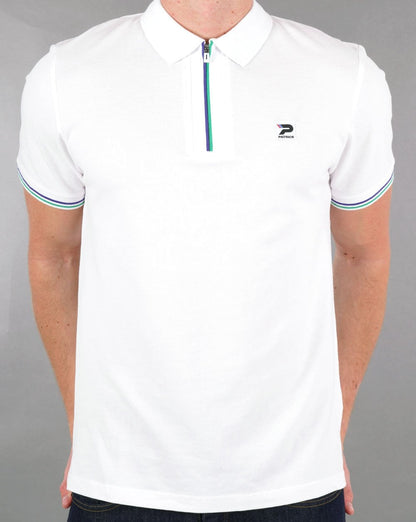 Patrick Zip Polo Shirt White