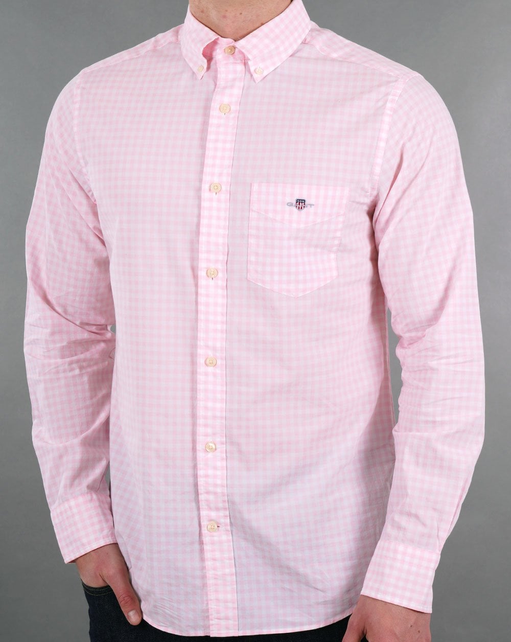 Gant Poplin Gingham Shirt Pink