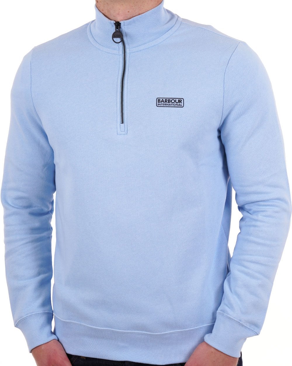 Barbour International Essential Half Zip Sweat Sky Blue
