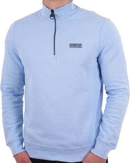 Barbour International Essential Half Zip Sweat Sky Blue