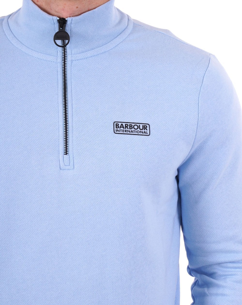Barbour International Essential Half Zip Sweat Sky Blue