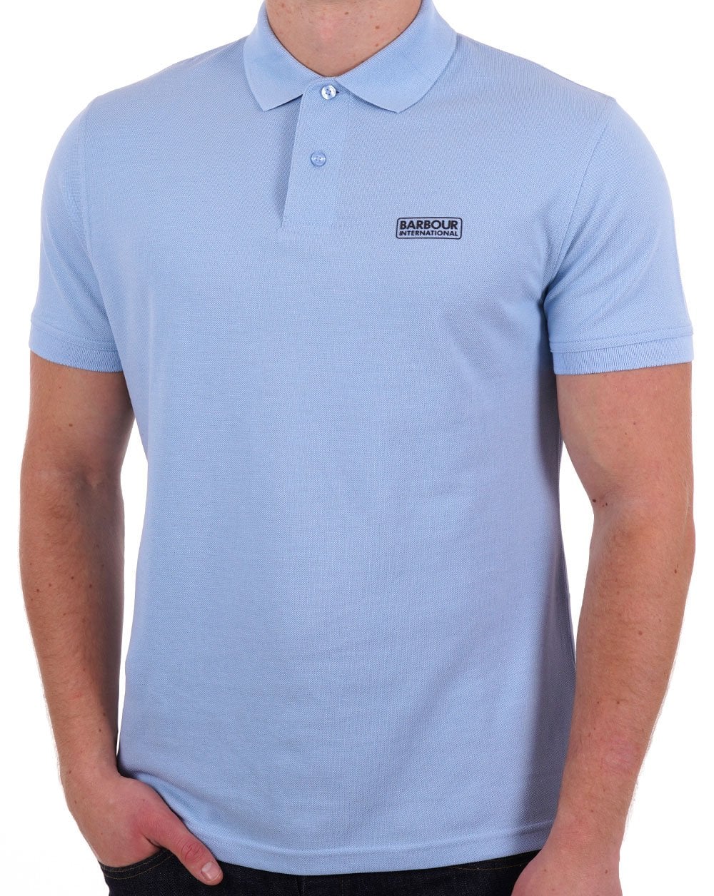 Barbour International Essential Polo Sky Blue