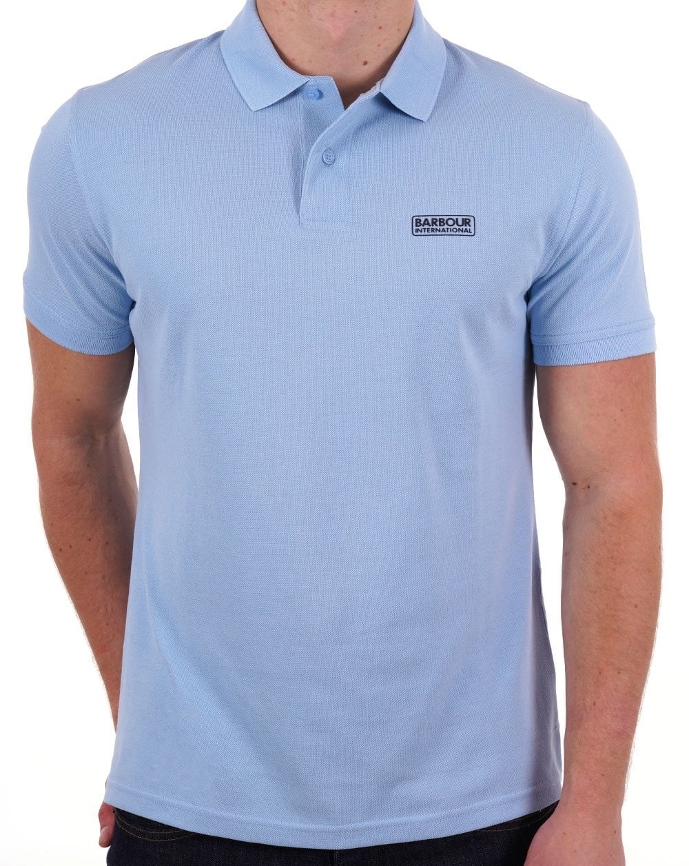 Barbour International Essential Polo Sky Blue