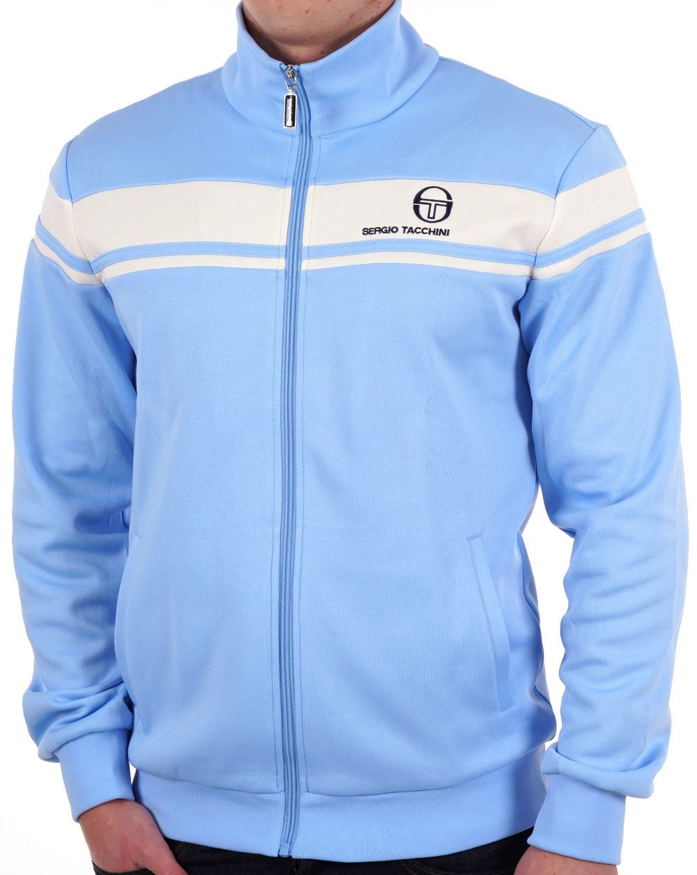 Sergio Tacchini Masters Track Top Sky Blue/Gardenia