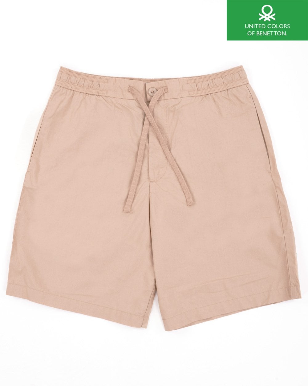 Benetton Cotton Canvas Drawstring Short Beige