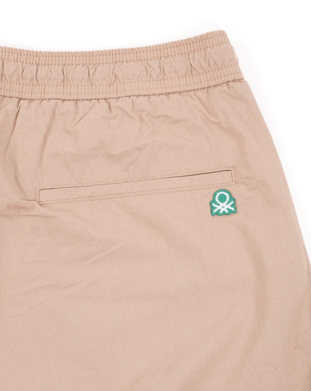 Benetton Cotton Canvas Drawstring Short Beige