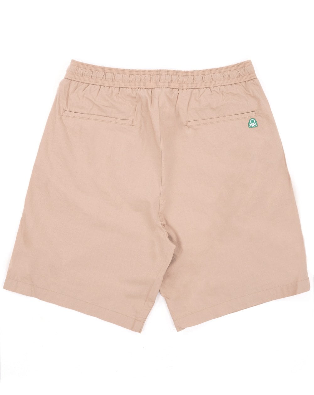 Benetton Cotton Canvas Drawstring Short Beige